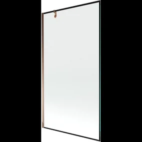 Mexen Next vaňová zástena jednokrídlová 100 x 150 cm, Čierny vzor, Zlatoružová - 895-100-000-00-70-60