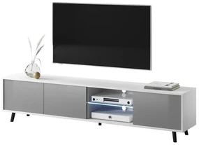 TV skrinka/stolík Gal (s osvetlením) (biela + sivá). Vlastná spoľahlivá doprava až k Vám domov. 1098632