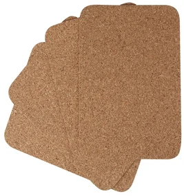 Korková podložka pod hrniec, 39 x 29 x 0,3 cm, 4 ks, L