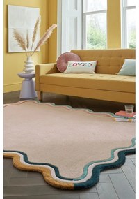 Krémový ručne tkaný vlnený koberec 160x230 cm Leo Scallop – Flair Rugs