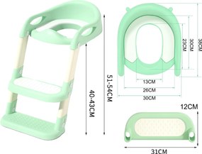 Detské schodíky 02 s nástavcom na WC zelené