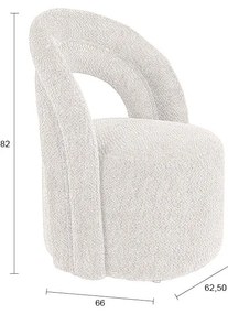 Krémové otočné kreslo z textílie buklé Seina – Dutchbone