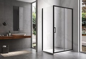 BPS-koupelny Obdĺžnikový sprchovací kút HYD-OK104A 100x90 čierna/transparent + vanička HYD-OSV-ST04A biela