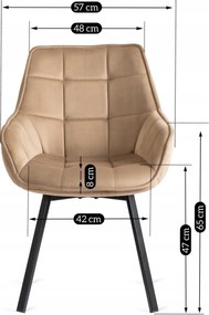 PROXIMA.store - Otočné jedálenské kreslo LUNA FARBA: sivá, FARBA NÔH: čierna