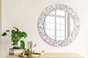 Okrúhle ozdobné zrkadlo Jemné kvety fi 50 cm
