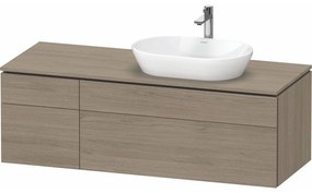 DURAVIT L-Cube závesná skrinka pod umývadlo na dosku (umývadlo vpravo), 4 zásuvky, 1420 x 550 x 482 mm, dub Terra, LC4875035350000