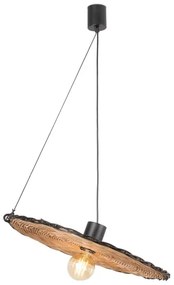 FARO 68590-70 - Luster na lanku COSTAS 1xE27/15W/230V pr. 100 cm čierna/ratan