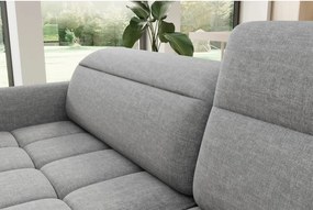 Sivá zamatová rozkladacia/s úložným priestorom rohová pohovka (pravý roh/do L) Barea – ELTAP