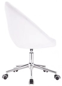LuxuryForm DESIGN Kreslo VERA na striebornej podstave s kolieskami - biele