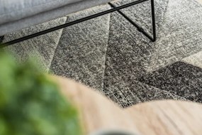 Koberec FEEL 5673/16811 HERRINGBONE čierny / sivý / krémový