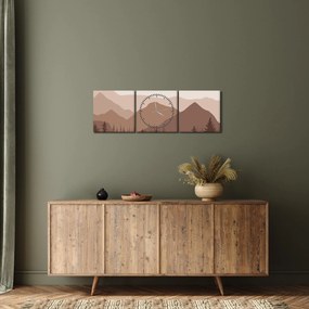 Obraz - Hnedé pohorie N⁰1 (s hodinami) (90x30 cm)