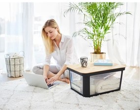 Čierne plastové veko na úložný box 57x39x3 cm Albris – Rotho