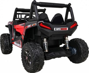 Ramiz Buggy UTV Off-roader pre deti Červená + diaľkové ovládanie + nosič batožiny + pomalý štart + EVA + MP3 LED