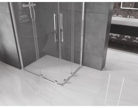 Mexen Velar Duo, sprchový kút s posuvnými dverami 90(dvere) x 80(dvere) cm, 8mm číre sklo, chrómový profil, 871-090-080-02-01