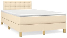 Boxspring posteľ s matracom a LED krémová 120x190 cm látka 3270121