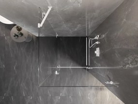 Mexen Lunar-B, pravostranný výklopný sprchový kút 80 x 80 cm, 8mm číre sklo, biely profil, 832-080-080-20-00-P