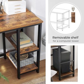 Rohový kancelársky stôl VASAGLE LWD72X