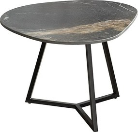 Keramický konferenčný stolík Paquita 70 cm čierny / pieskový