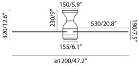 FARO 33756 - LED Stropný ventilátor FRASER LED/16W/230V biela pr. 120 cm + DO