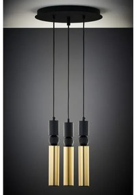Jupiter 2016 - Luster na lanku ALAS 3xGU10/10W/230V zlatá/čierna