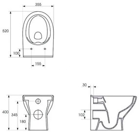 Cersanit Moduo CleanOn, stojaca wc misa + antibakteriálne toaletné sedátko z duroplastu, SET A39, biela, S701-267