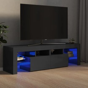 TV skrinka s LED svetlami lesklá sivá 140x36,5x40 cm