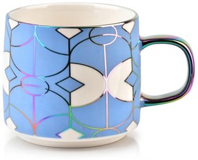Porcelánový hrnček NEO GEO 410 ml modrý
