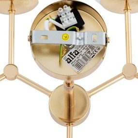 Luster na tyči FOTON  6xE14/40W/230V zlatá/biela