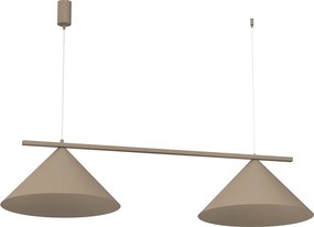 Závesné svietidlo Capital, 2x tmavobéžové kovové tienidlo, (fi 46cm), be