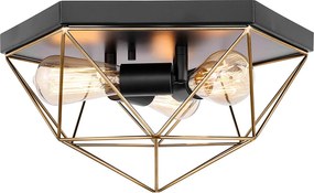 Toolight Toolight, stropné svietidlo 3xE27 APP1094-3C, čierna-zlatá, OSW-04410