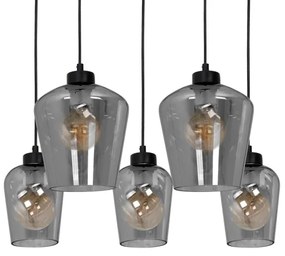 Luster na lanku SANTIAGO 5xE27/60W/230V čierna