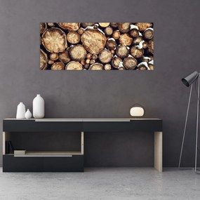Obraz - Drevo v snehu (120x50 cm)
