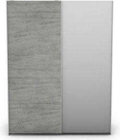 Šatníková skriňa Carlos 150/61 2D, šedý betón, 150 cm