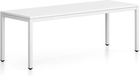 Lavica FRAME, biela podnož, 1685 x 404 x 468 mm, biela