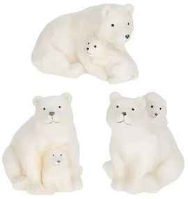Set snežných medveďov s mláďatami 11 cm
