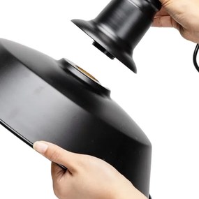 Aigostar - Luster na lanku 1xE27/60W/230V čierna