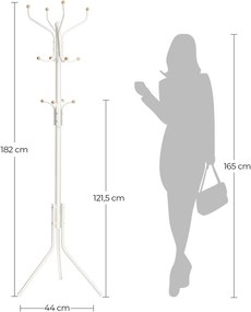 SongmicsHome Stojanový vešiak, SANDRA 44x182cm, biela