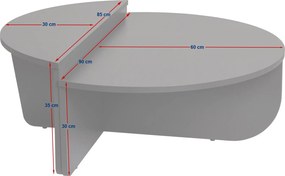 Dvojdielny konferenčný stolík OLIVARO, popolavá zelená/pieskovec