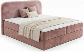 Čalúnená posteľ boxspring FORENA 180x200 cm staroružová Matrac: Bonell pružinová matrac