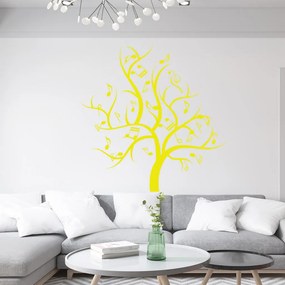 Veselá Stena Samolepka Hudobný strom Farba: žlutá, Veľkosť: 80 x 80 cm
