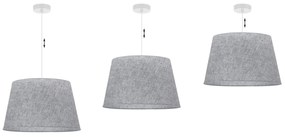 Závesné svietidlo Len1, 1x šedé textilné tienidlo, (fi 44 cm), w