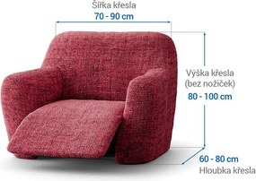 Bielastické poťahy VITTORIA bordó relaxačné kreslo (š. 70 - 90 cm)