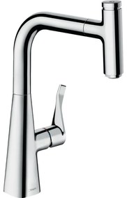 HANSGROHE Metris Select M71 páková drezová batéria s vyťažiteľným výtokom, 1jet, sBox, výška výtoku 238 mm, chróm, 73802000