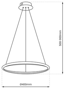 LED Luster na lanku ROTONDA LED/27W/230V zlatá