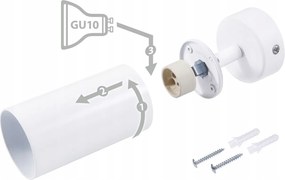 LED halogénová nástenná lampa 1xGU10 biela bodová