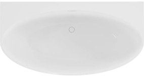 Mexen Bruna, voľne stojaca vaňa ku stene 150 x 82 cm, biela lesklá, biely prepad, 52731508200-20