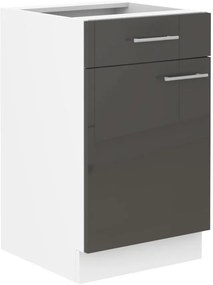 Dolná kuchynská skrinka Lavera 50 D 1F 1S BB (korpus: biela + front: lesk sivý). Vlastná spoľahlivá doprava až k Vám domov. 1134574