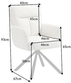 Retro stolička Big George biela otočná 360