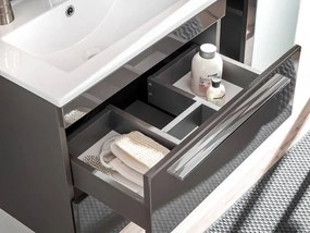 Kúpeľňová skrinka CMD TWIST GREY 820 sivá/sivý lesk