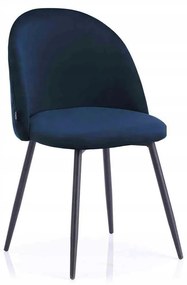 HOMEDE FARO jedálenská zamatová stolička - modrá farba